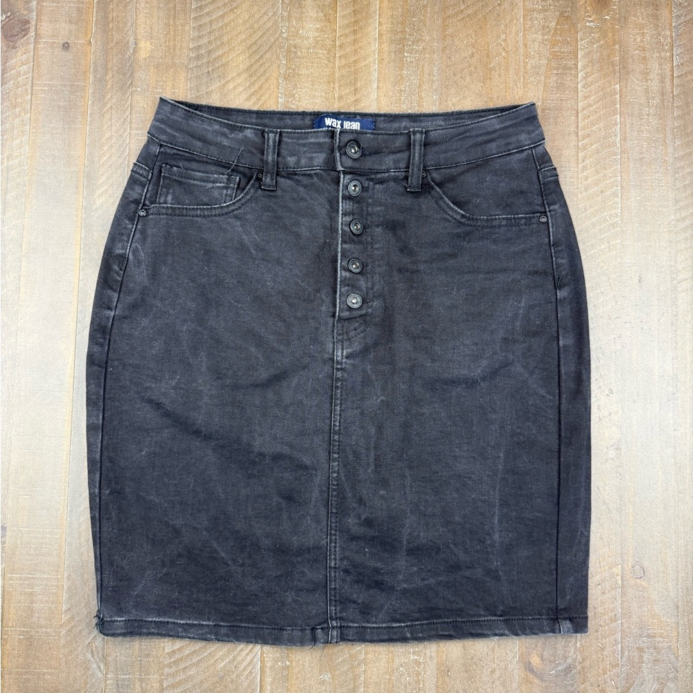 Wax Jean Charcoal Pencil Skirt
